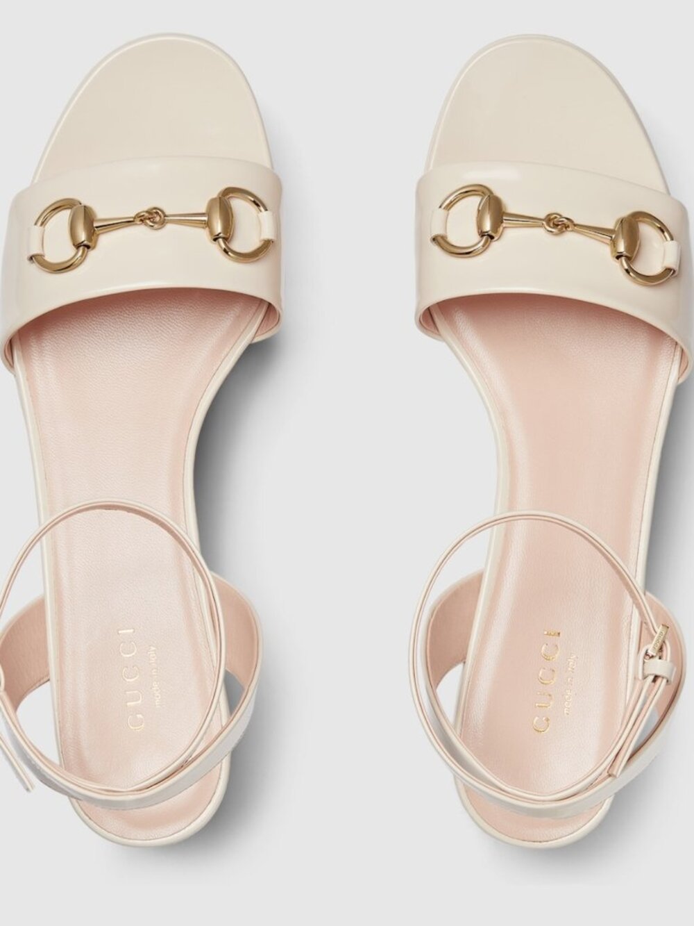 GUCCI SHOES LADY IVORY LEATHER PLATFORM HORSEBIT SANDALS sz 39 9 US - Picture 5 of 17